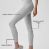 High-Waist Alosoft 7/8 Relay Tayt - Atletik Melanj Gri/Beyaz
