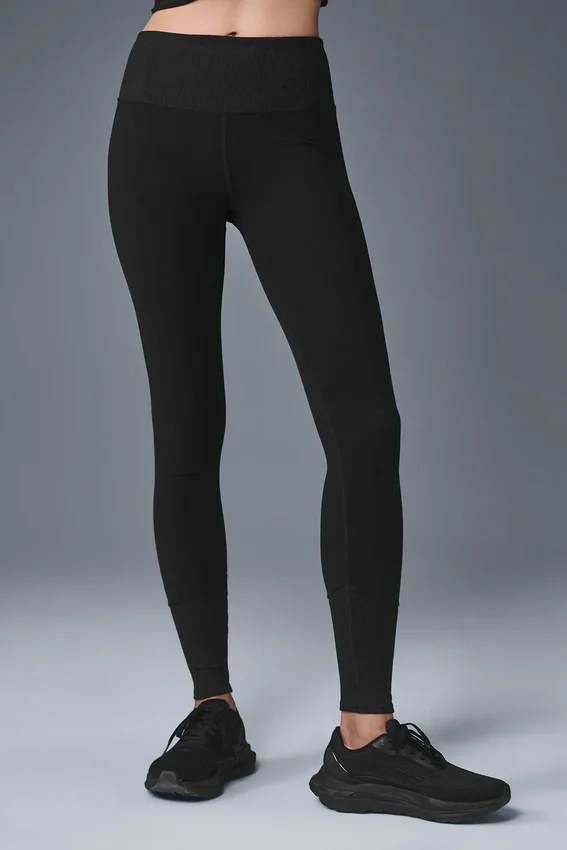 High-Waist Alosoft Ev Taytı - Siyah