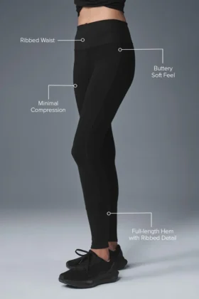 High-Waist Alosoft Ev Taytı – Siyah