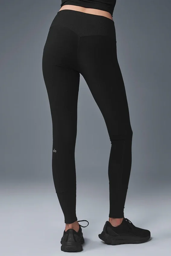 High-Waist Alosoft Ev Taytı - Siyah