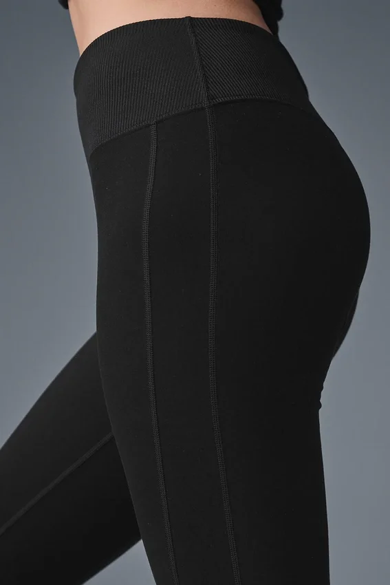 High-Waist Alosoft Ev Taytı - Siyah
