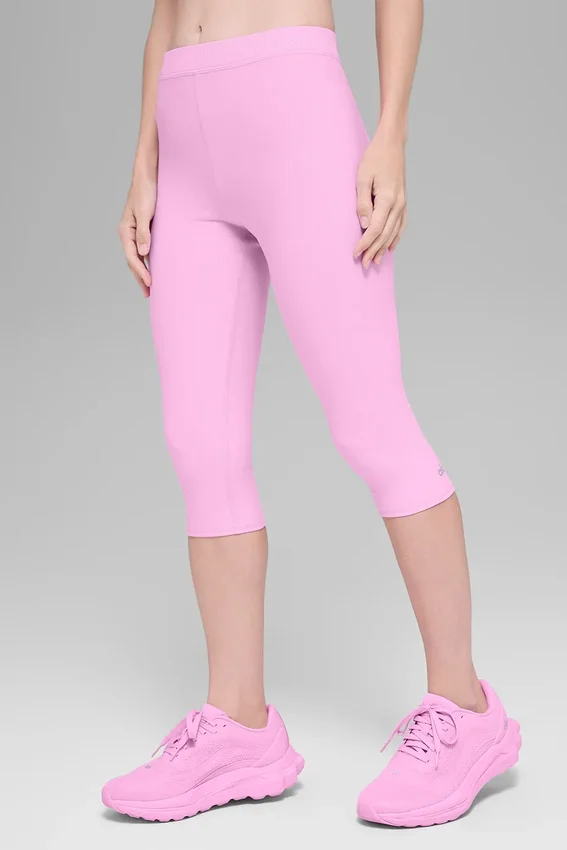 High-Waist Alosoft Iconic 90'S Kapri - Şeker Kalp Pembesi