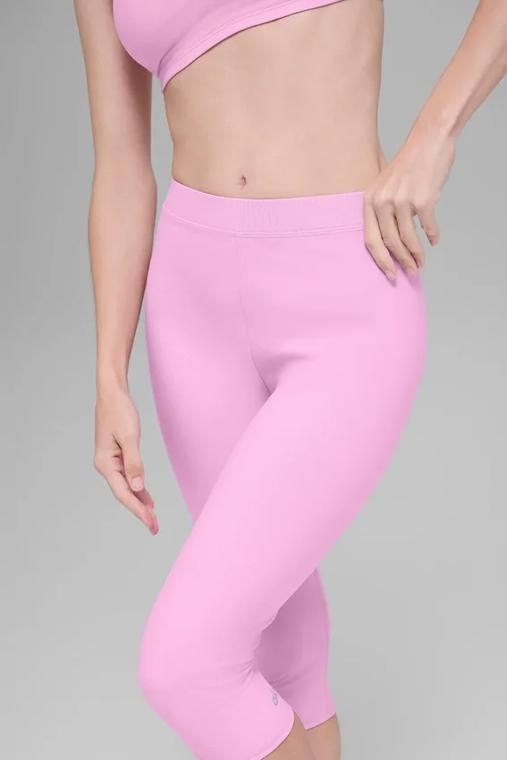 High-Waist Alosoft Iconic 90'S Kapri - Şeker Kalp Pembesi