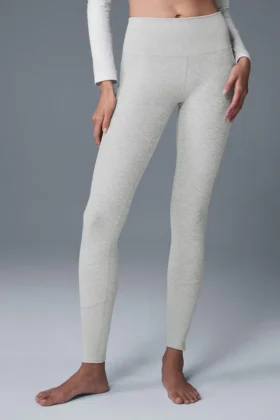 High-Waist Alosoft Lounge Tayt – Atletik Melanj Gri