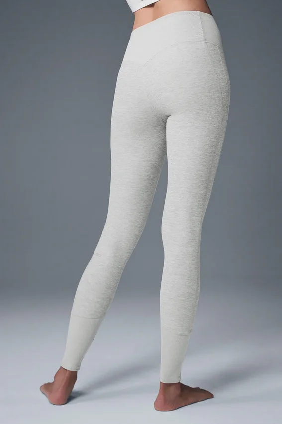 High-Waist Alosoft Lounge Tayt - Atletik Melanj Gri