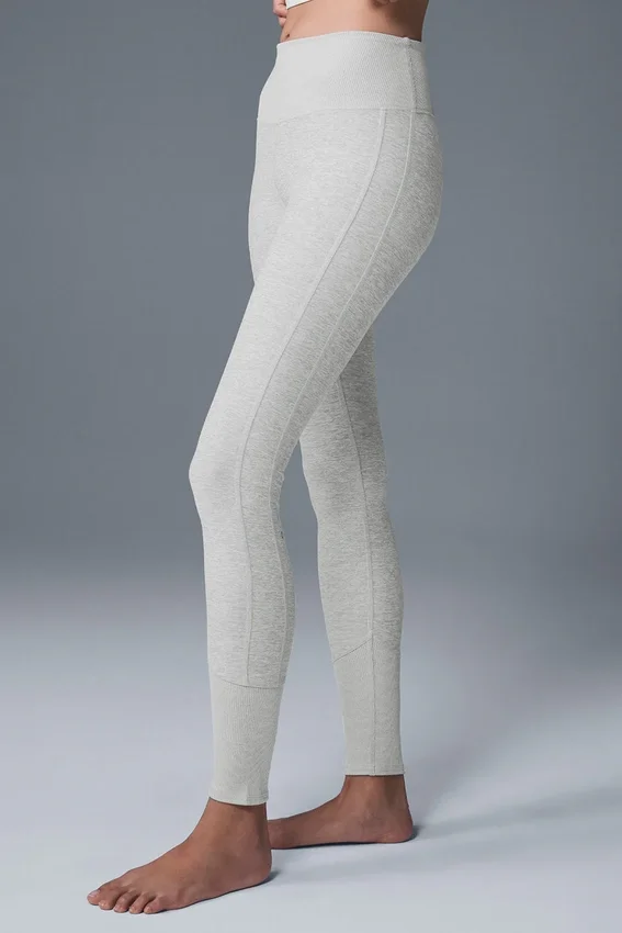 High-Waist Alosoft Lounge Tayt - Atletik Melanj Gri