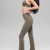 High-Waist Bootcut Airbrush Tayt - Açık Kakao