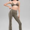 High-Waist Bootcut Airbrush Tayt - Açık Kakao