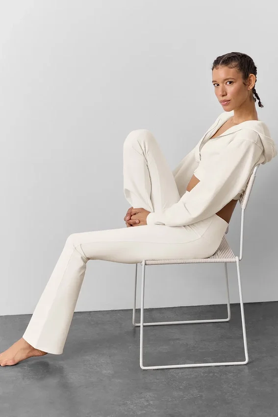 High-Waist Bootcut Tayt - Fildişi