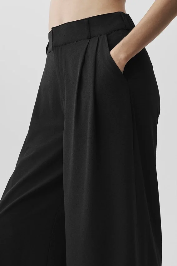 High-Waist Dreamscape Pantolon (Normal) - Siyah