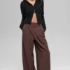 High-Waist Dreamscape Pantolon (Uzun) - Brownstone
