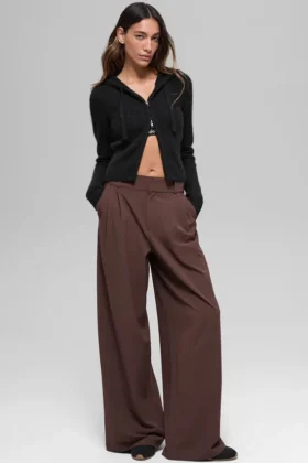 High-Waist Dreamscape Pantolon (Uzun) - Brownstone