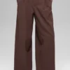 High-Waist Dreamscape Pantolon (Uzun) - Brownstone