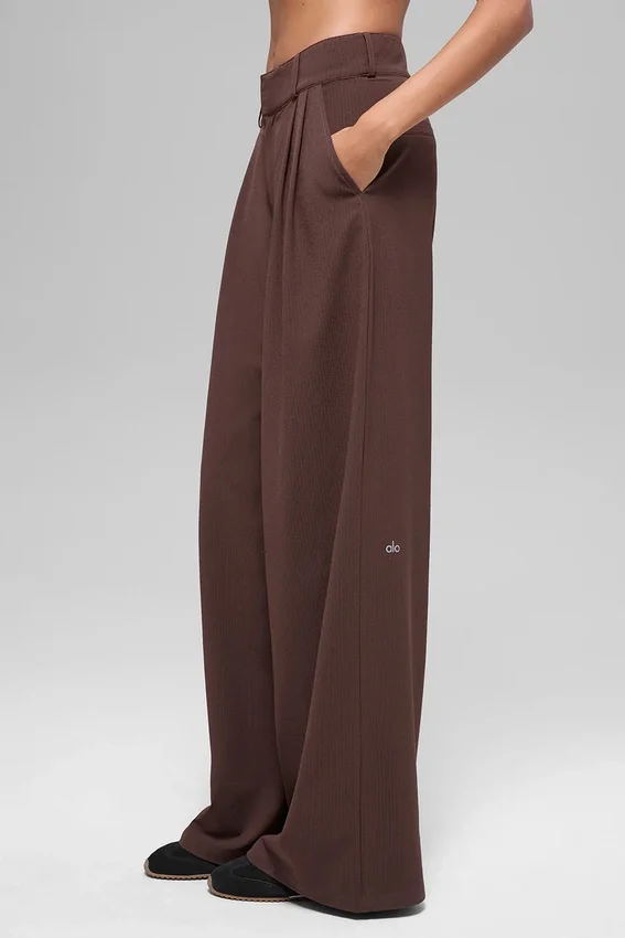 High-Waist Dreamscape Pantolon (Uzun) - Brownstone