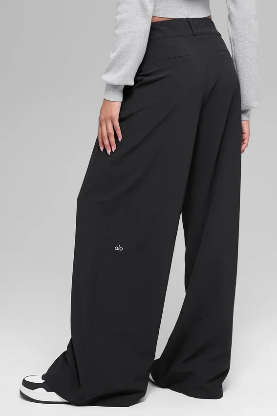 High-Waist Dreamscape Pantolon (Uzun) - Siyah