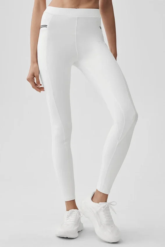 High-Waist Fast Track Legging - Beyaz/Siyah