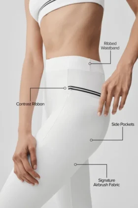 High-Waist Fast Track Legging – Beyaz/Siyah