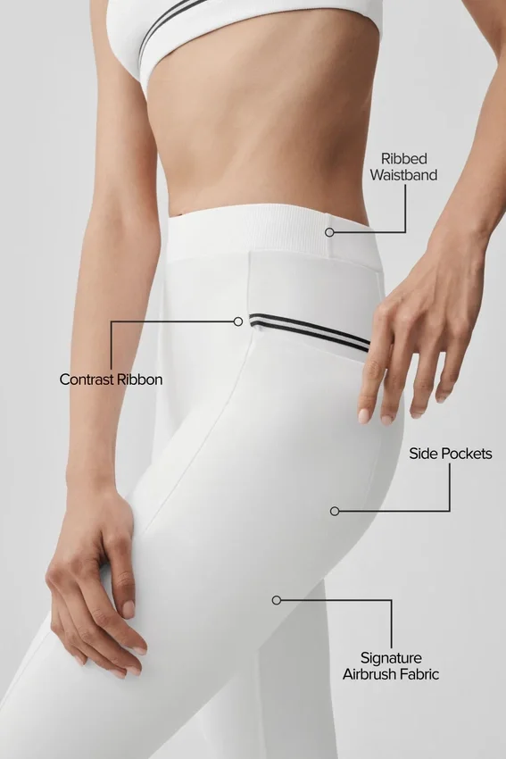 High-Waist Fast Track Legging - Beyaz/Siyah