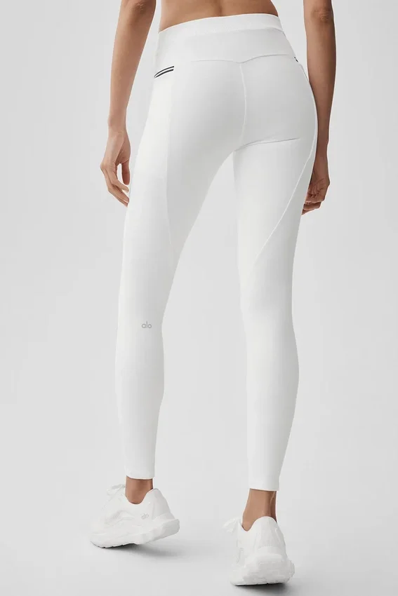 High-Waist Fast Track Legging - Beyaz/Siyah
