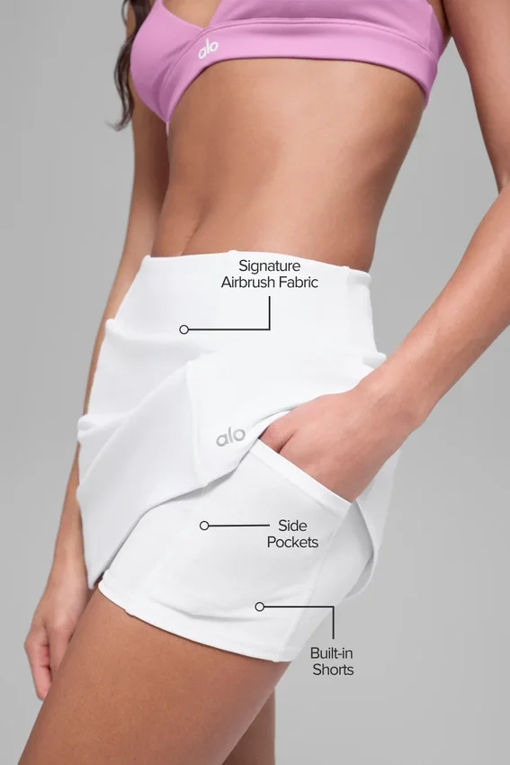 High-Waist Good Form Tenis Eteği - Beyaz