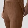 High-Waist High-Waist Sunlit Düz Paça Pantolon - Güneş Öpücüğü Kahverengi
