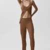 High-Waist High-Waist Sunlit Düz Paça Pantolon - Güneş Öpücüğü Kahverengi