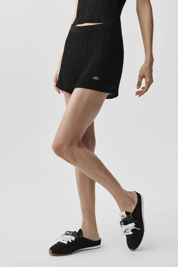 High-Waist High-Waist Sunlit Şort - Siyah