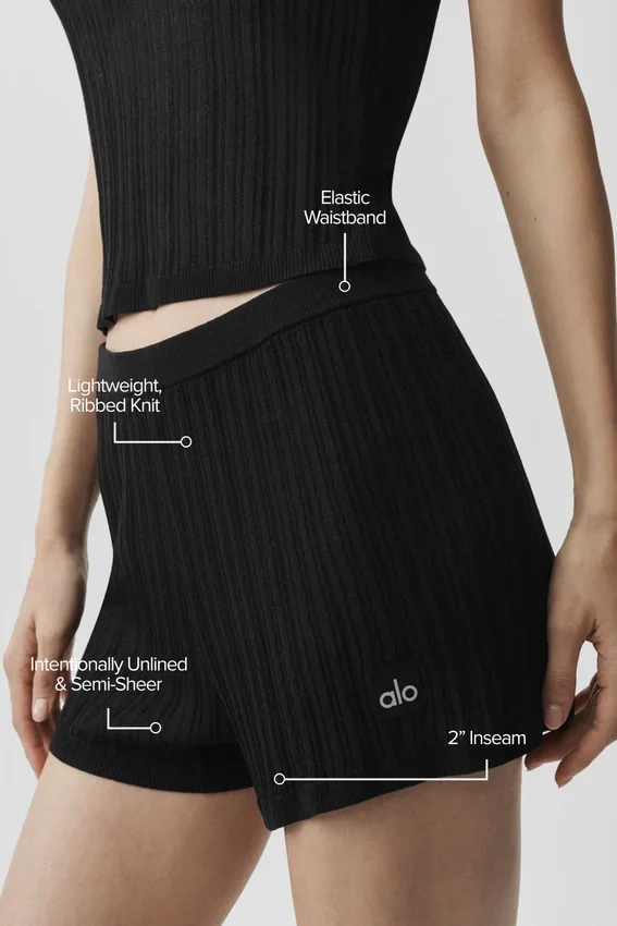 High-Waist High-Waist Sunlit Şort - Siyah