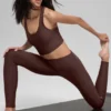 High-Waist Şık Tayt - Brownstone