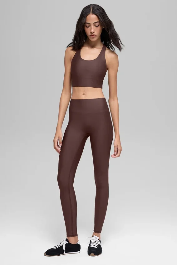 High-Waist Şık Tayt - Brownstone