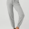 High-Waist Kaşmir Jet Set Pantolon - Güvercin Grisi Melanj