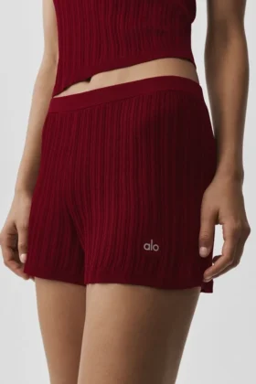 High-Waist Kazak Sunlit Şort – Yaz Romantizmi Kırmızısı