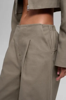 High-Waist Main Character Geniş Paça Pantolon – Açık Kakao