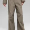 High-Waist Main Character Geniş Paça Pantolon - Açık Kakao