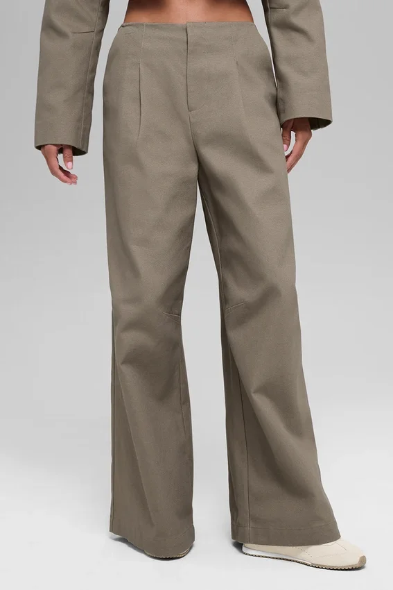 High-Waist Main Character Geniş Paça Pantolon - Açık Kakao