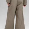 High-Waist Main Character Geniş Paça Pantolon - Açık Kakao