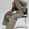 High-Waist Main Character Geniş Paça Pantolon - Açık Kakao