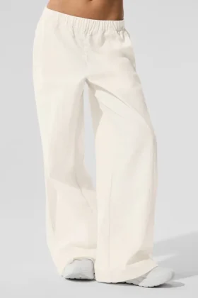High-Waist Origin Geniş Paça Pantolon - Fildişi