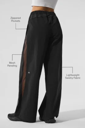 High-Waist Origin Geniş Paça Pantolon – Siyah