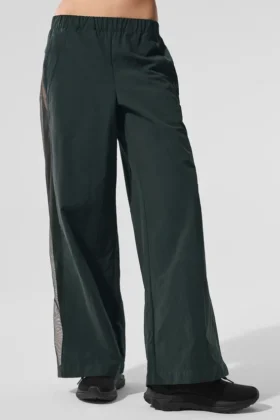 High-Waist Origin Geniş Paça Tayt - Kömür Yeşili