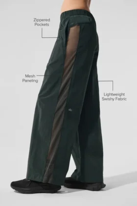 High-Waist Origin Geniş Paça Tayt – Kömür Yeşili