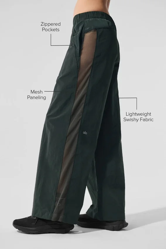 High-Waist Origin Geniş Paça Tayt - Kömür Yeşili