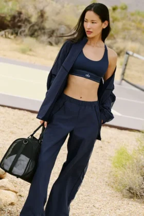 High-Waist Origin Geniş Paça Tayt - Lacivert/Siyah