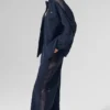 High-Waist Origin Geniş Paça Tayt - Lacivert/Siyah