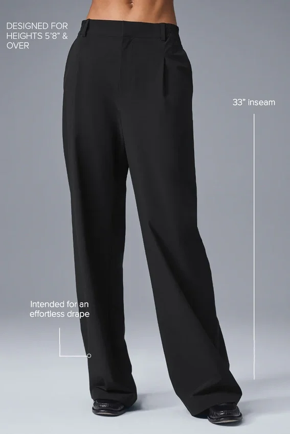 High-Waist Pursuit Pantolon (Uzun) - Siyah