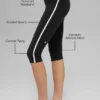 High-Waist Race Pace Kapri - Siyah/Beyaz