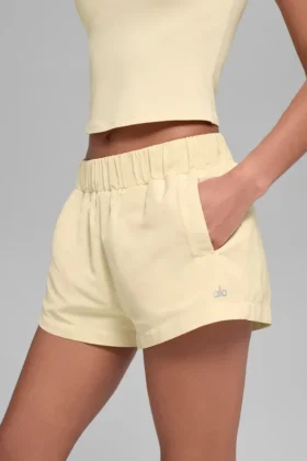 High-Waist Socialite Şort – Candlelight Sarı
