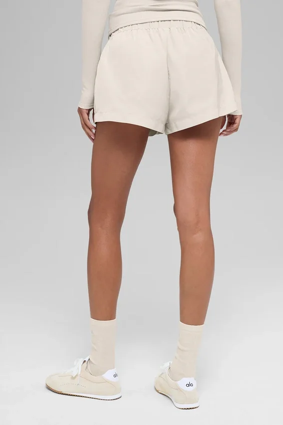 High-Waist Socialite Şort - Kemik Rengi