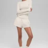 High-Waist Socialite Şort - Kemik Rengi