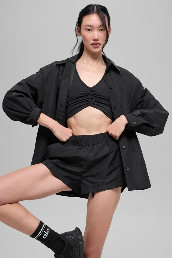High-Waist Socialite Şort - Siyah